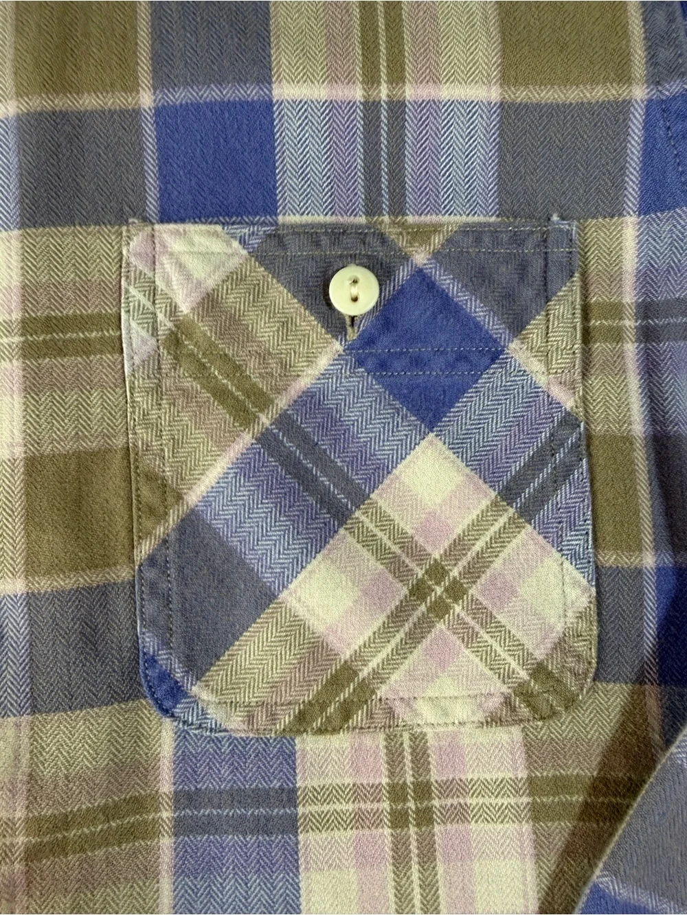 J. Crew Men's Lavender, Tan & Blue Plaid Button-Down Shirt